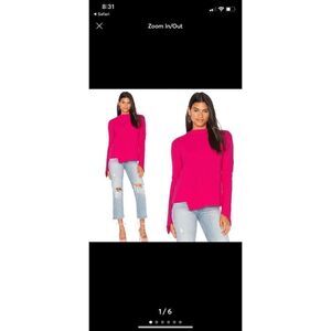 Generation Love NYC Hot Pink Frayed Edge Sweater Size Small